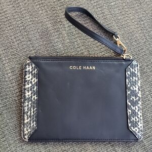 Cole Haan, Dark Blue, Leather Clutch Bag.